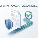 Neutralna ilustracja dokumentu, tarczy prywatności i statusu weryfikacji