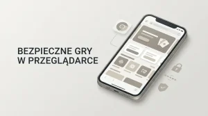 Neutralna ilustracja smartfona z responsywną stroną kasynową w przeglądarce